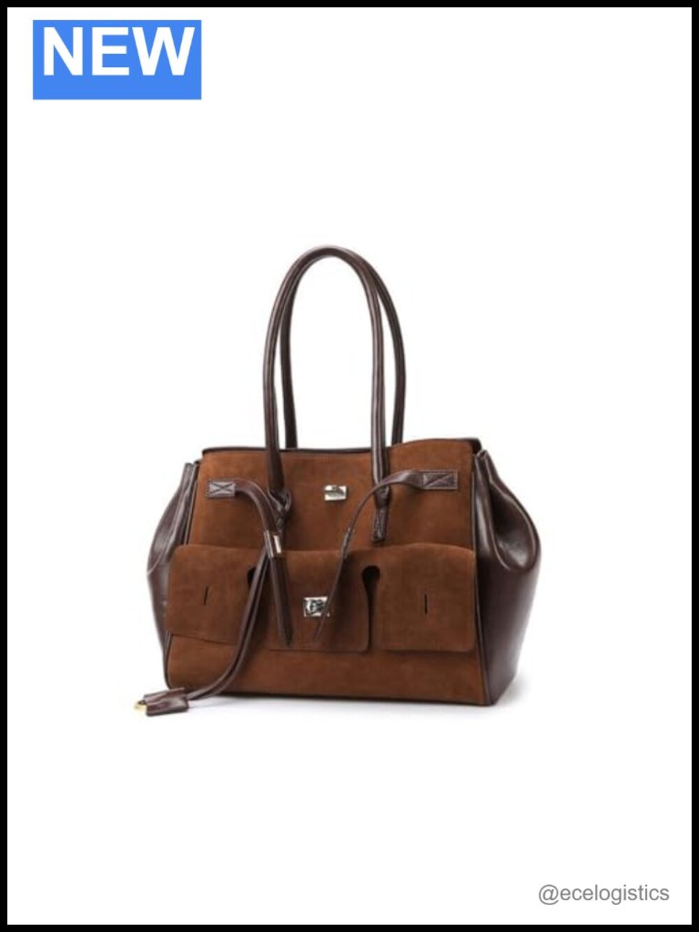 Vegan Leather Vintage Style Top Handle Handbag with Cyberpunk Flap, Crossbody